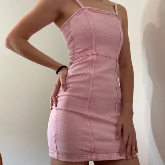 H&M Dresses Light Pink Denim Mini Dress Poshmark